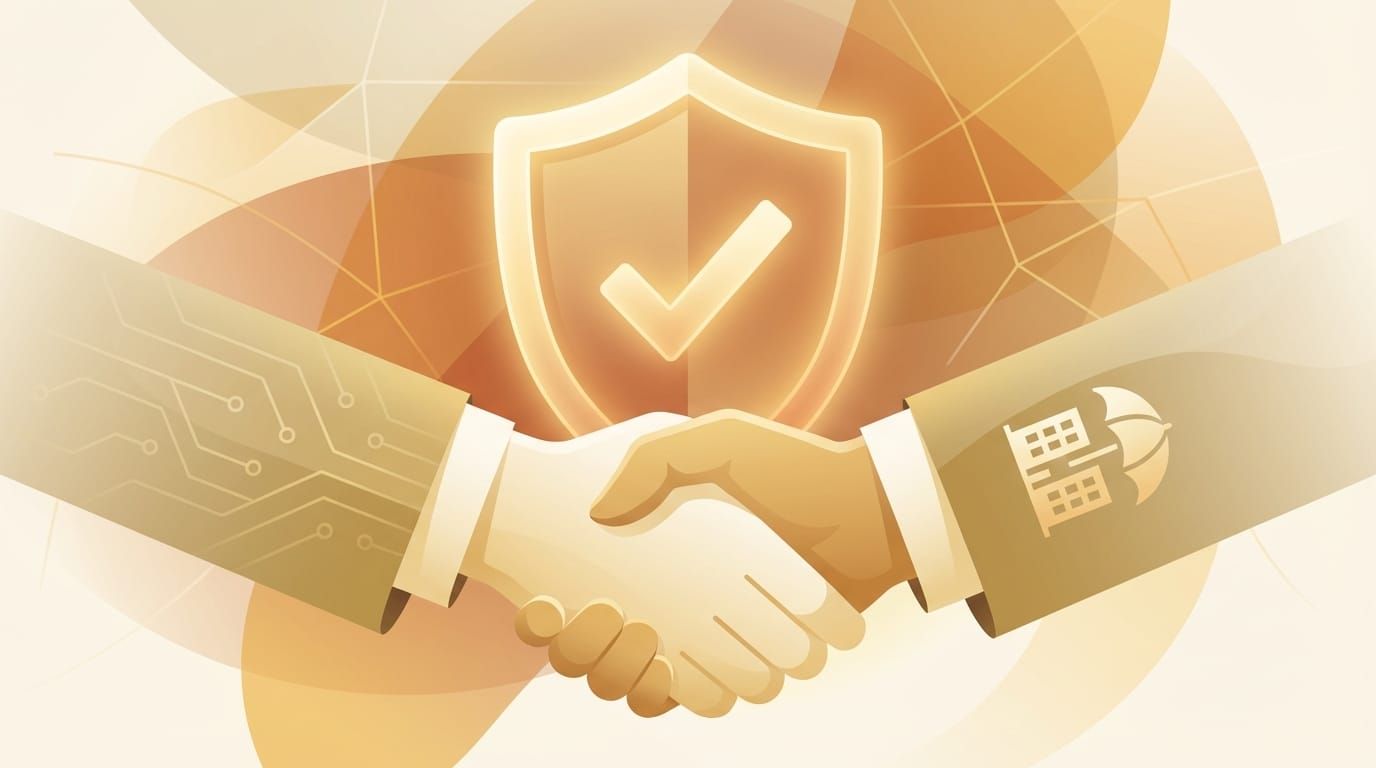 Conceptual illustration of trust-based partnership between insurer and verified repair provider